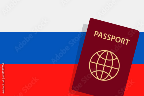 Russia Passport. Russia Flag Background. Vector illustration