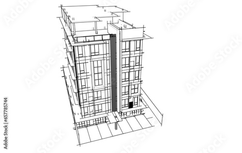 Architectural design 3d rendering