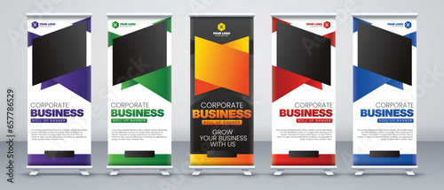 Print ready modern Business roll up banner set for evenets, promotions, meetings