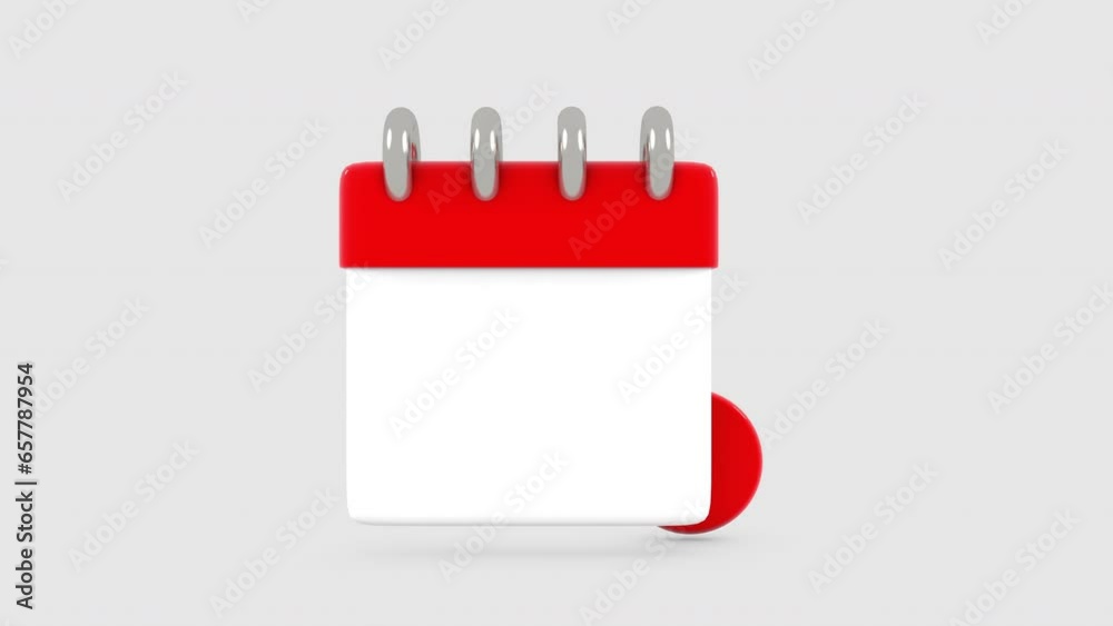 3D Animation of calendar Icon