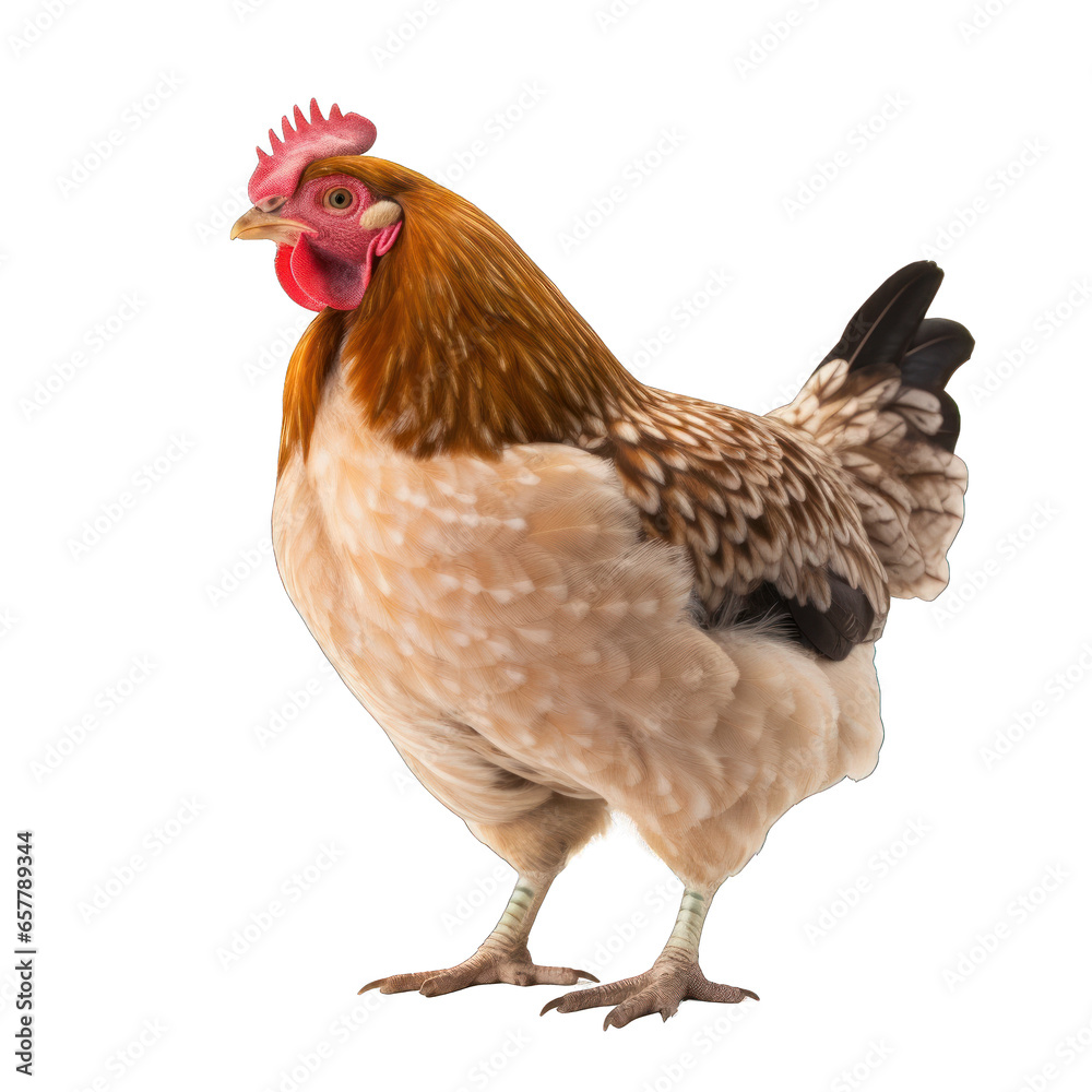 Fototapeta premium Single Hen on Transparent Background