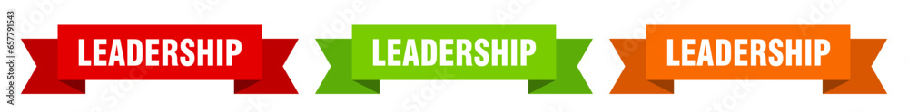 leadership ribbon. leadership isolated paper sign. banner leadership ribbon. leadership isolated paper sign. banner