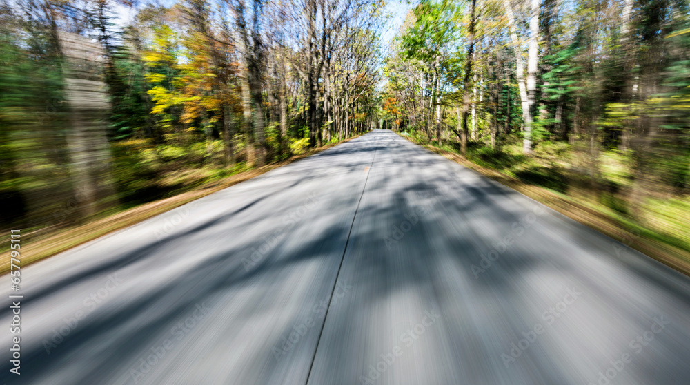 Fototapeta premium Empty road in motion blur
