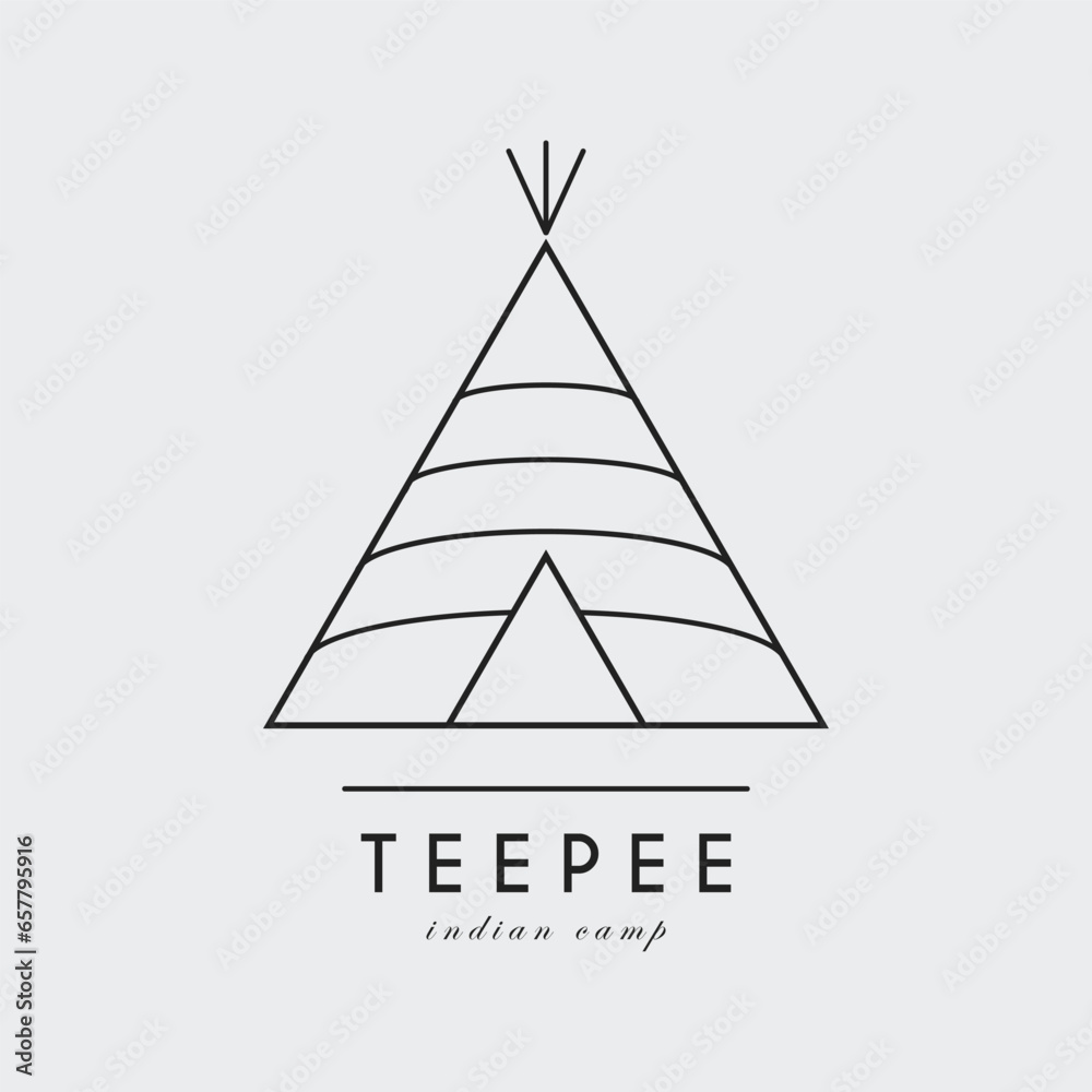 teepee traditional logo vector illustration design