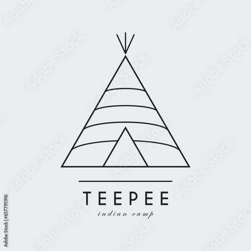 teepee traditional logo vector illustration design