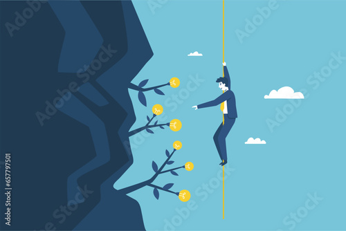 Businessmen hunt for money to succeed in business.
