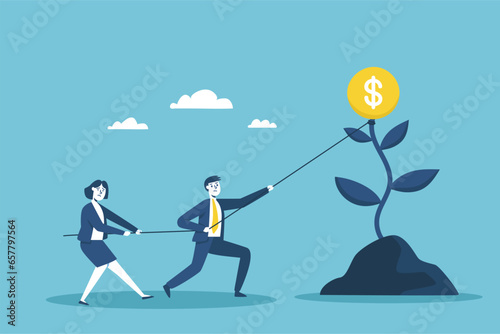 The business team draws capital from investors to build a successful and growing business.