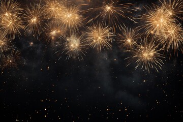 Festive dark background with fireworks. New year, birthday, other holidays celebration.