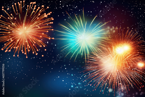 Abstract fireworks background with copy space for text