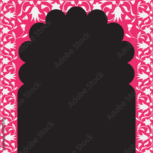Beautiful Arch Design with Indian Rajasthani fort and Culture with CNC Cutting for Wedding Backdrop and other uses. Vector File.