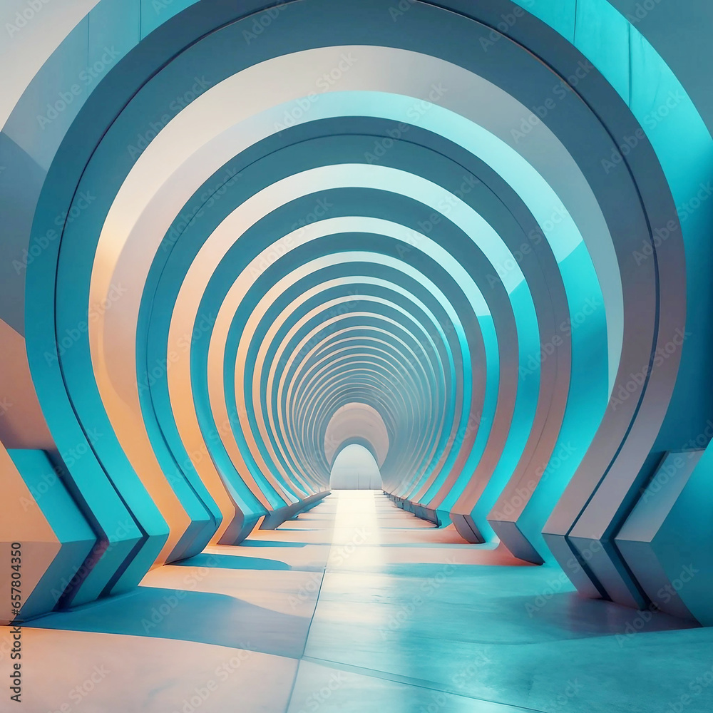 Fototapeta premium 3D render of abstract futuristic architecture