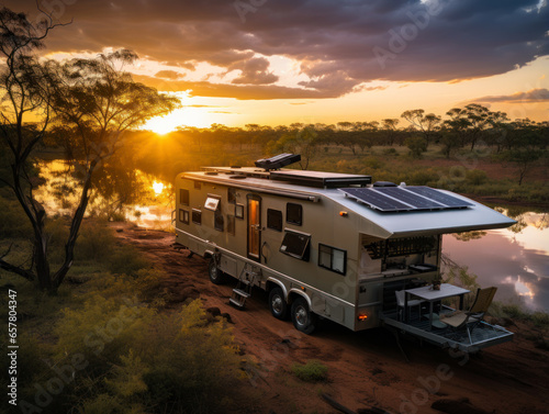 remote worker with solar panel