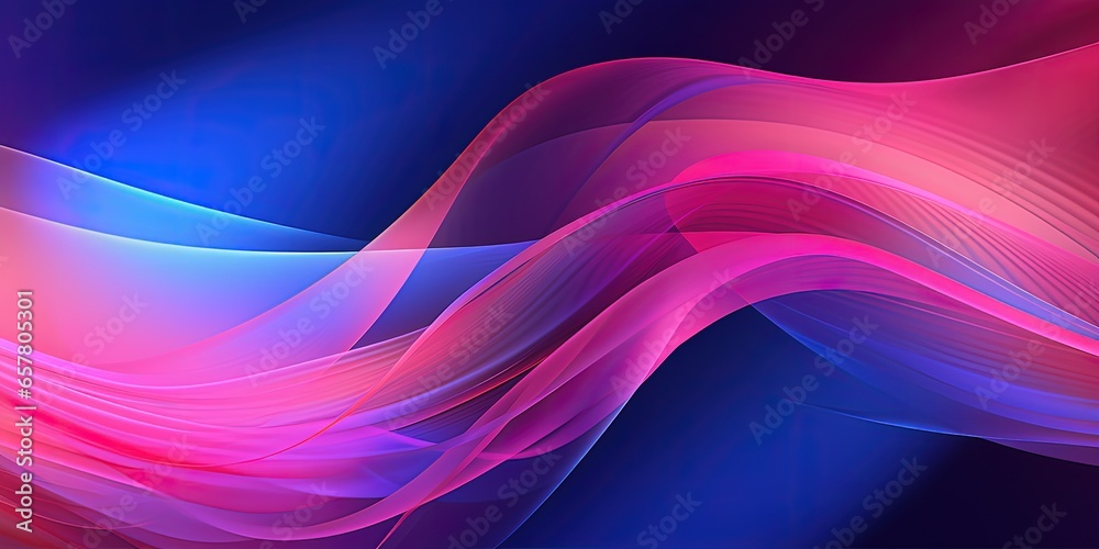 Fototapeta premium Abstract background illustration with color waves. Generative AI