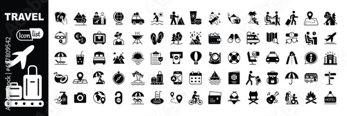 Travel icons. Tourism simple icon collection. vector illustration.
