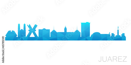 Ciudad Juárez, Chihuahua, Mexico Low Poly Skyline Clip Art City Design. Geometric Polygon Graphic Horizon Icon. Vector Illustration Symbol.