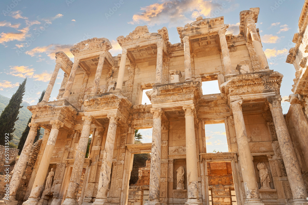 Ephesus ancient city, Celsius library historical ruins