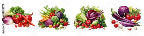  Vegetable Hyperrealistic Highly Detailed Isolated On Plain White Background