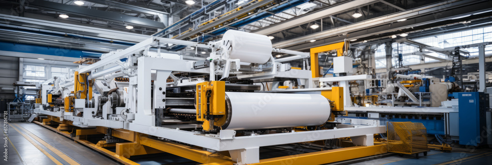 Fiberglass production industry equipment at manufacture background Fiberglass production industry equipment at manufacture background