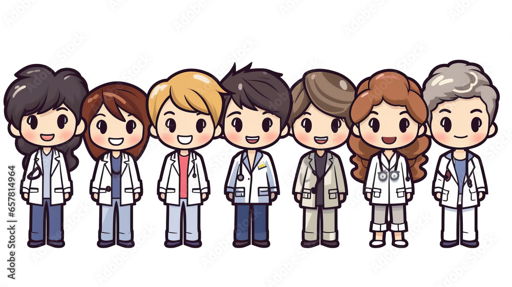 group of doctors shirt design graphic, cute happy,isolated on a transparent background. group of doctors shirt design graphic, cute happy,isolated on a transparent background.