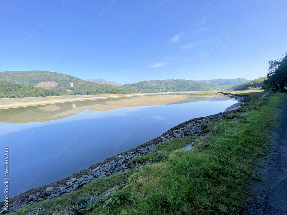A view of the North Wales countryside along the Mawddach Trail