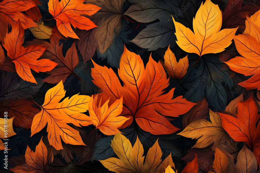 Falling into Autumn A Background Adorned with Vibrant Autumn Leaves