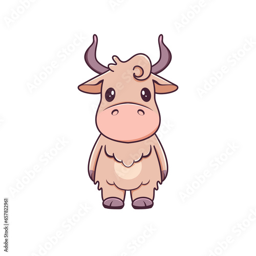 Wallpaper Mural Cute cartoon cow with horns standing on two legs   Torontodigital.ca