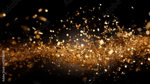 Golden Dust Confetti: Shimmering Spray of Glitter Particles