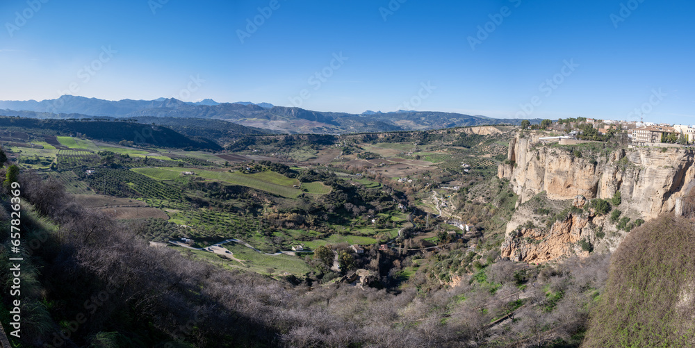 Overlooking the El Tajo canyon from the city of Ronda, Spain