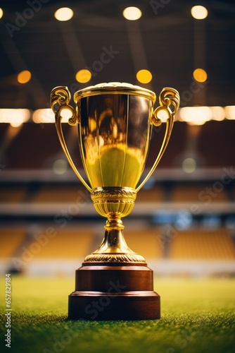 Golden trophy cup, winners ...
