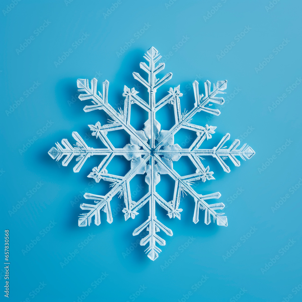 Snowflake close-up, background in blur Snowflake close-up, background in blur
