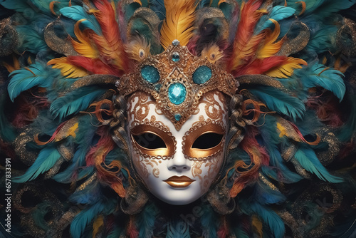 Traditional venetian carnival mask. Generative Ai © Alexandra