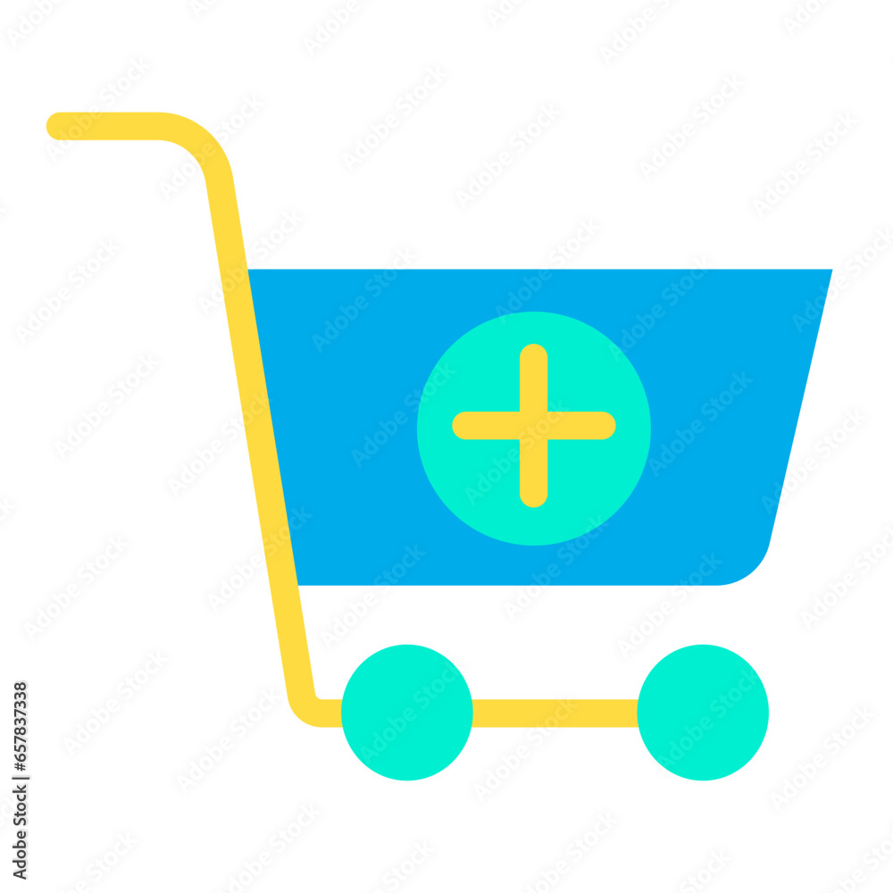 Fototapeta premium Flat Cart Add icon