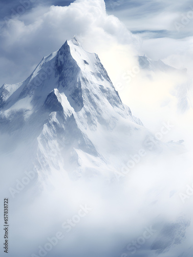 Beautiful mountains in snow, landscape background  © TatjanaMeininger