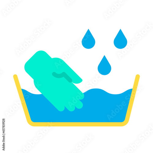 Flat Laundry bucket icon