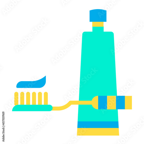 Flat Paste and Brush icon