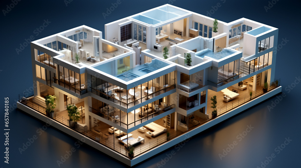 plan house of an office building. AI Generative. plan house of an office building. AI Generative.
