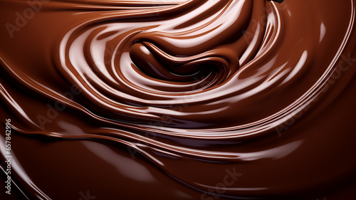 Melted chocolate swirl background, AI Generative.