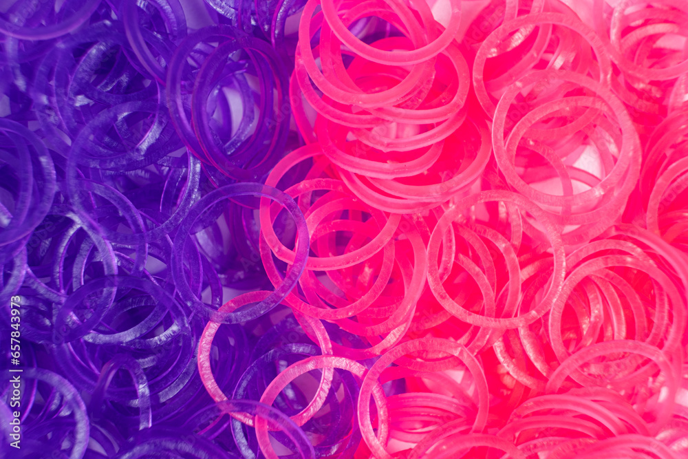 Pink and purple elastic bands for weaving bracelets for girls