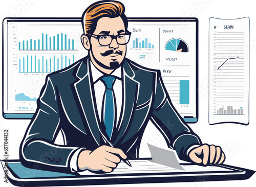 Fantastic financial management office economy vector art
