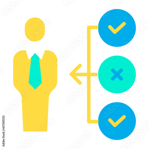 Flat User decision making icon