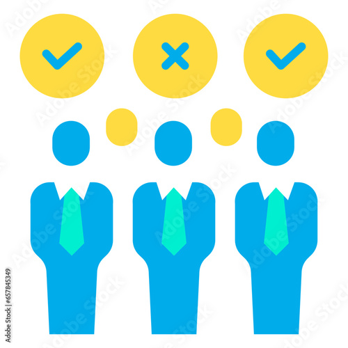 Flat Customer Group opinion icon