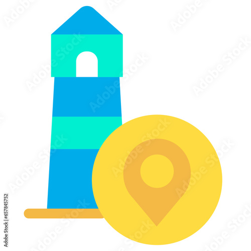 Flat Light house Location icon