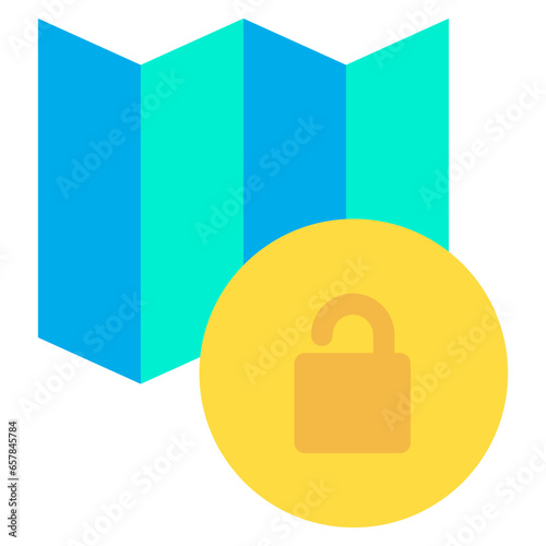 Flat Human mind Unlock icon