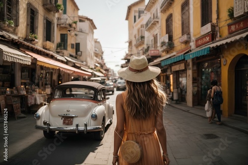 Young Woman Exploring City Sights During Vacation