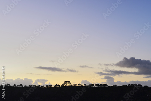 Countryside at Dawn, Blue Lake, Mount Gambier, South Australia, Australia photo