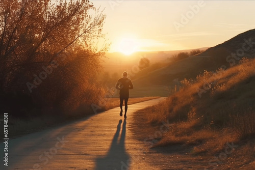 Woman running in morning at outdoor