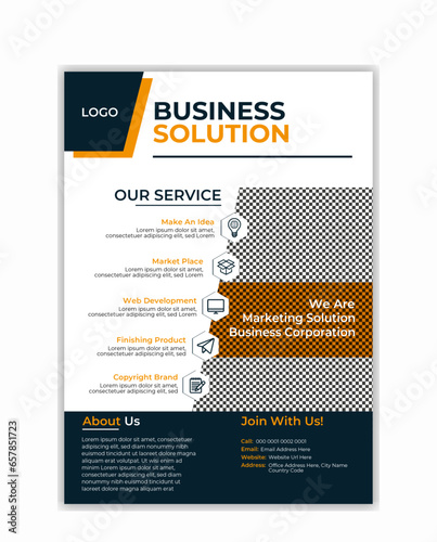 Business flyer template with geometric style
