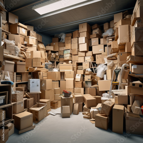 boxes in warehouse, full from floor to ceiling  © Jasenko