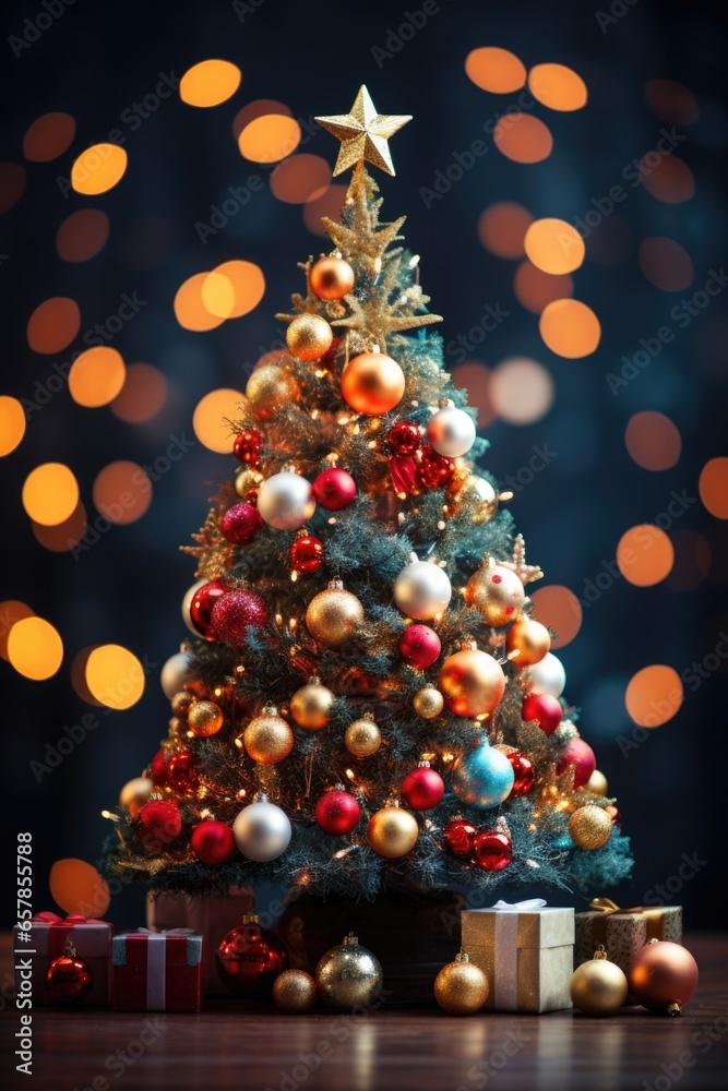 Adorned holiday tree