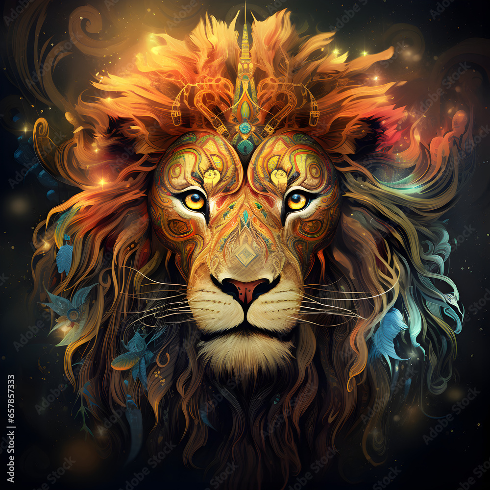 Lion Spirit animal. Generative ai. 